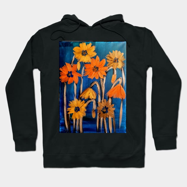 Some abstract flowers in metallic paint Hoodie by kkartwork